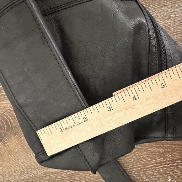 Fossil Shoulder Bag Black Patchwork Leather Boho Y2K 2000 Adjustable Strap Purse - Picture 12 of 12